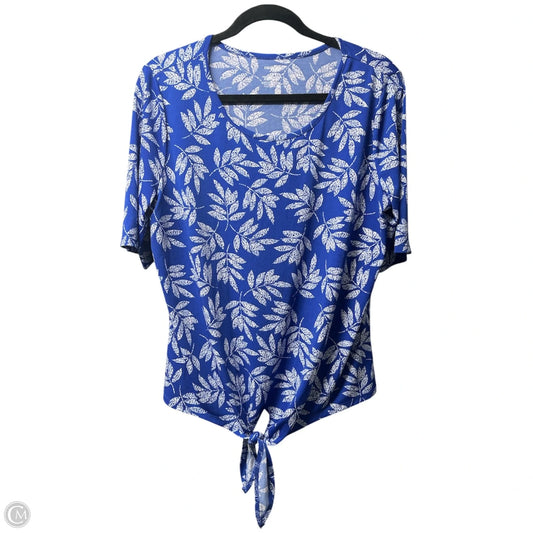 Top Short Sleeve By East 5th In Blue & White, Size: L