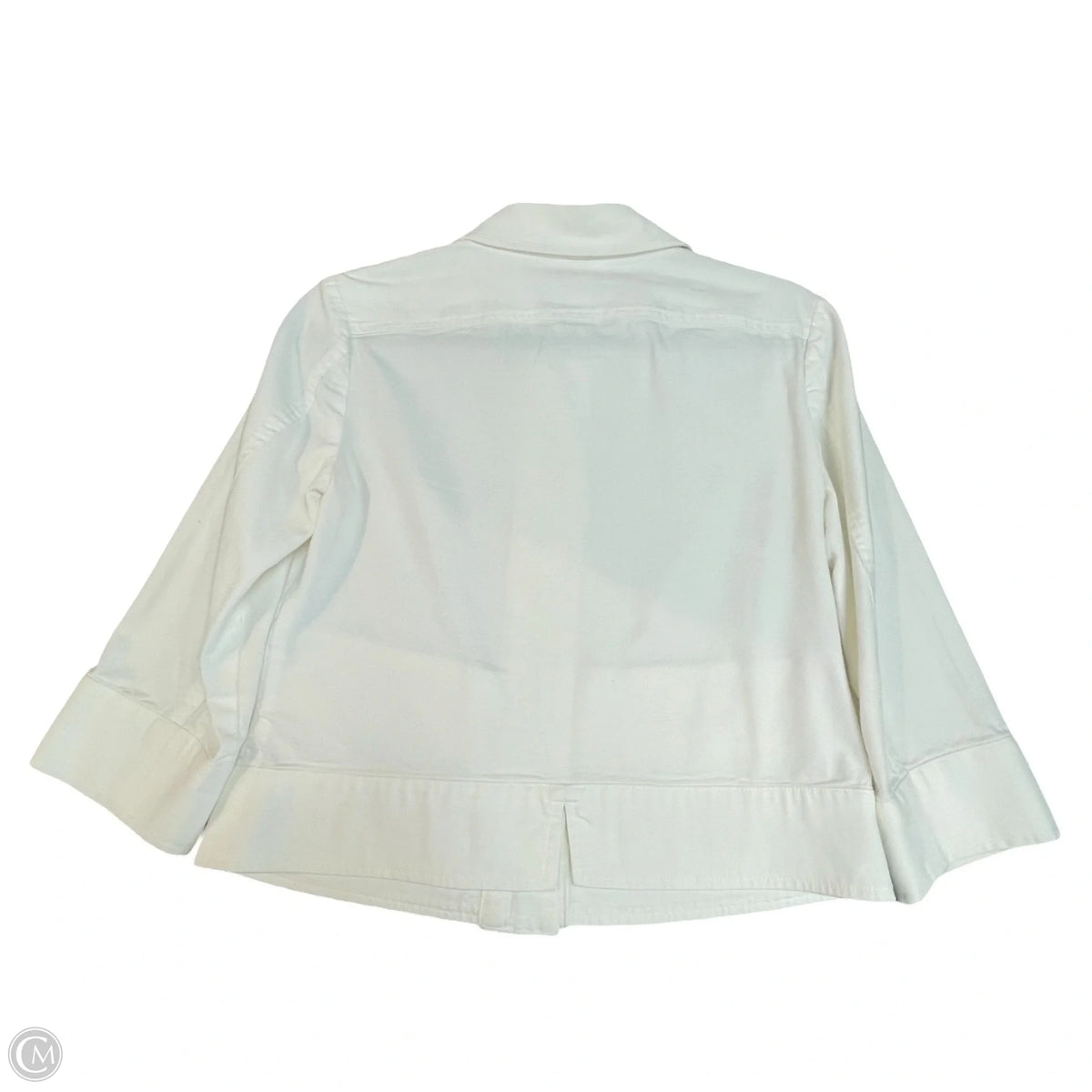 Jacket Denim By Talbots In White, Size: 2p
