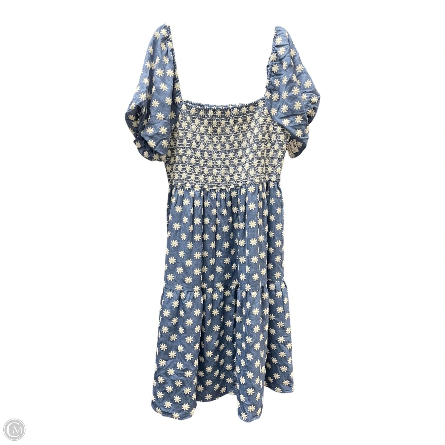 Dress Casual Short By LOVELO In Blue & Cream, Size: Xl