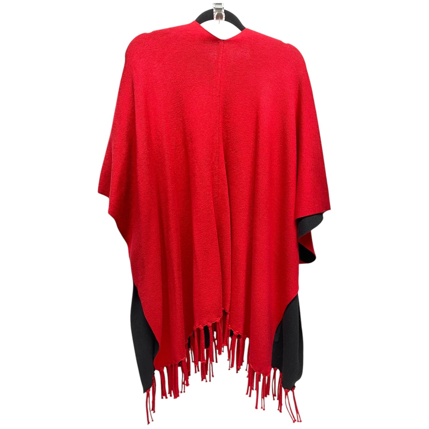 Poncho By Clothes Mentor In Black & Red