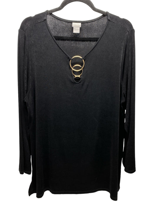 Top Long Sleeve By Chicos In Black, Size: Xl