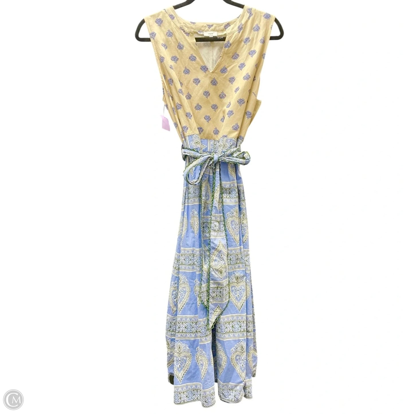 Dress Casual Midi By Voy In Blue & Cream, Size: L