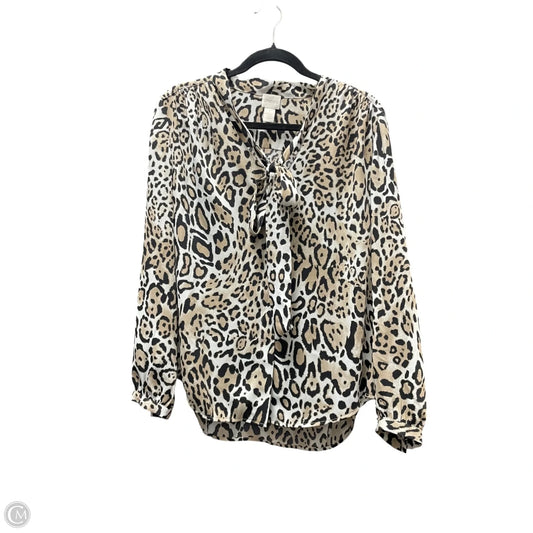 Top Long Sleeve By Chicos In Leopard Print, Size: M
