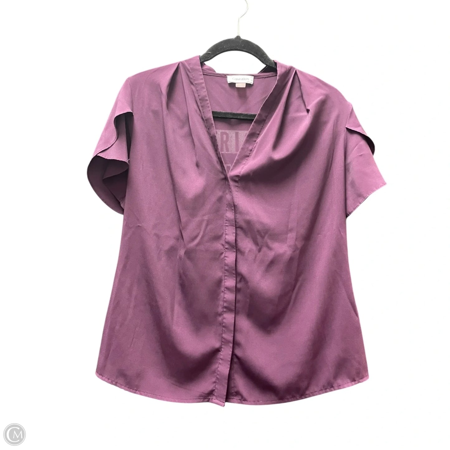 Top Short Sleeve By Calvin Klein In Purple, Size: M