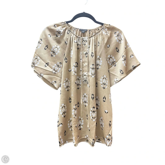 Top Short Sleeve By Ann Taylor In Gold, Size: Xs
