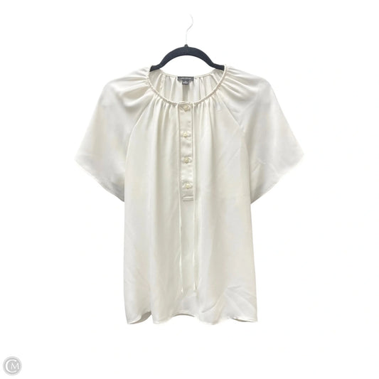 Blouse Short Sleeve By Ann Taylor In Ivory, Size: Xs