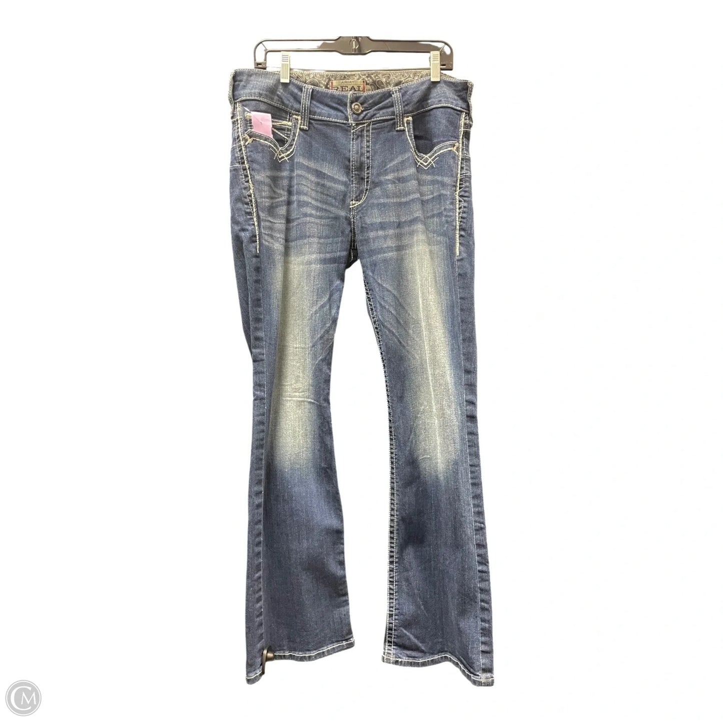Jeans Flared By Ariat In Blue Denim, Size: 16