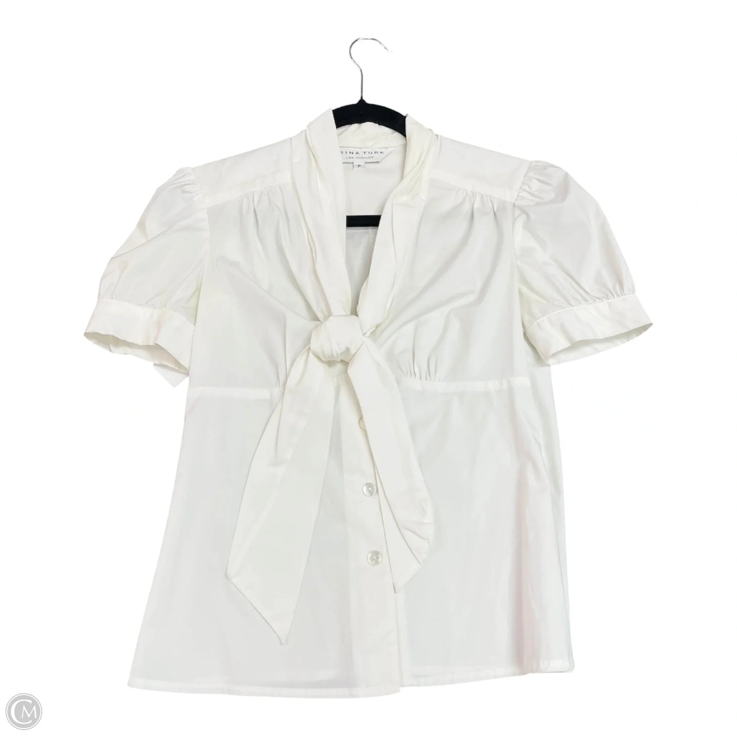 Blouse Short Sleeve By Trina Turk In White, Size: Sp