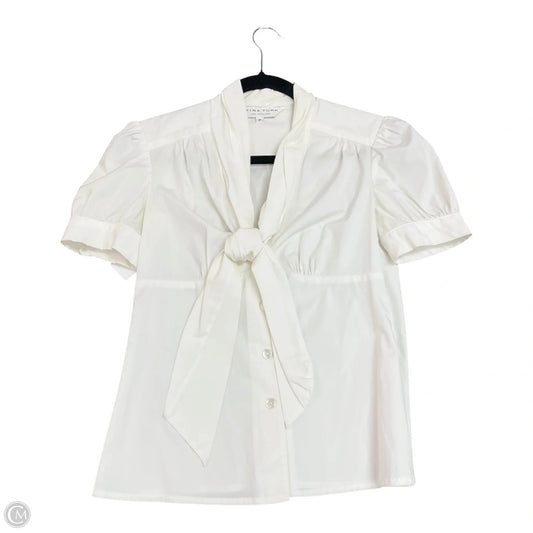 Blouse Short Sleeve By Trina Turk In White, Size: Sp