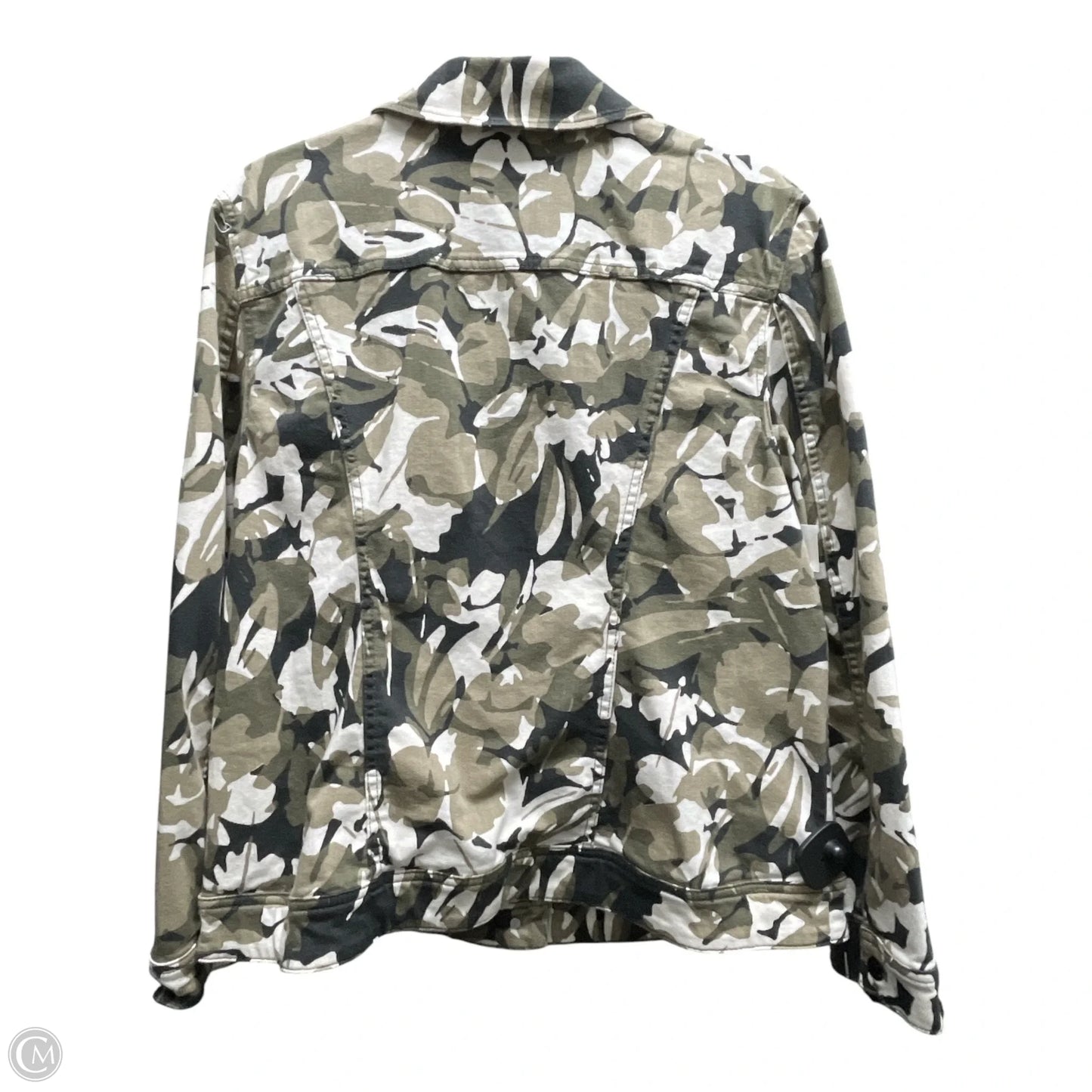 Jacket Denim By Chicos In Black & Green, Size: Xl