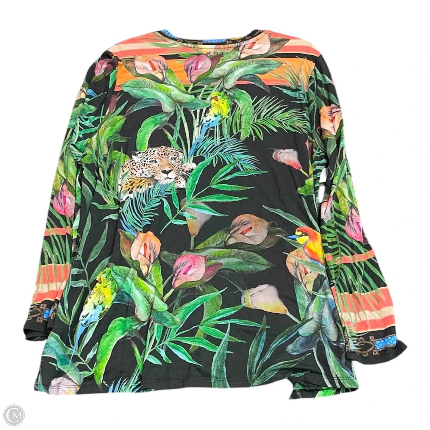 Top Long Sleeve Designer By Johnny Was In Animal Print, Size: Xl