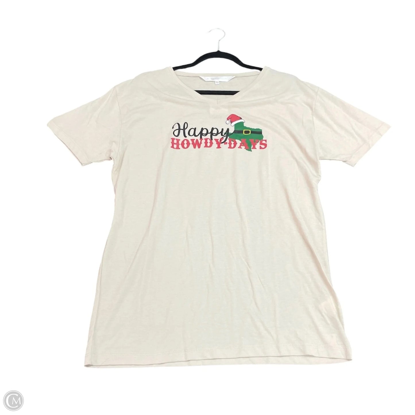 Top Short Sleeve By Clothes Mentor In Beige, Size: L