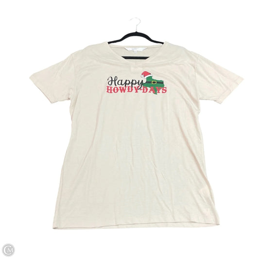 Top Short Sleeve By Clothes Mentor In Beige, Size: L