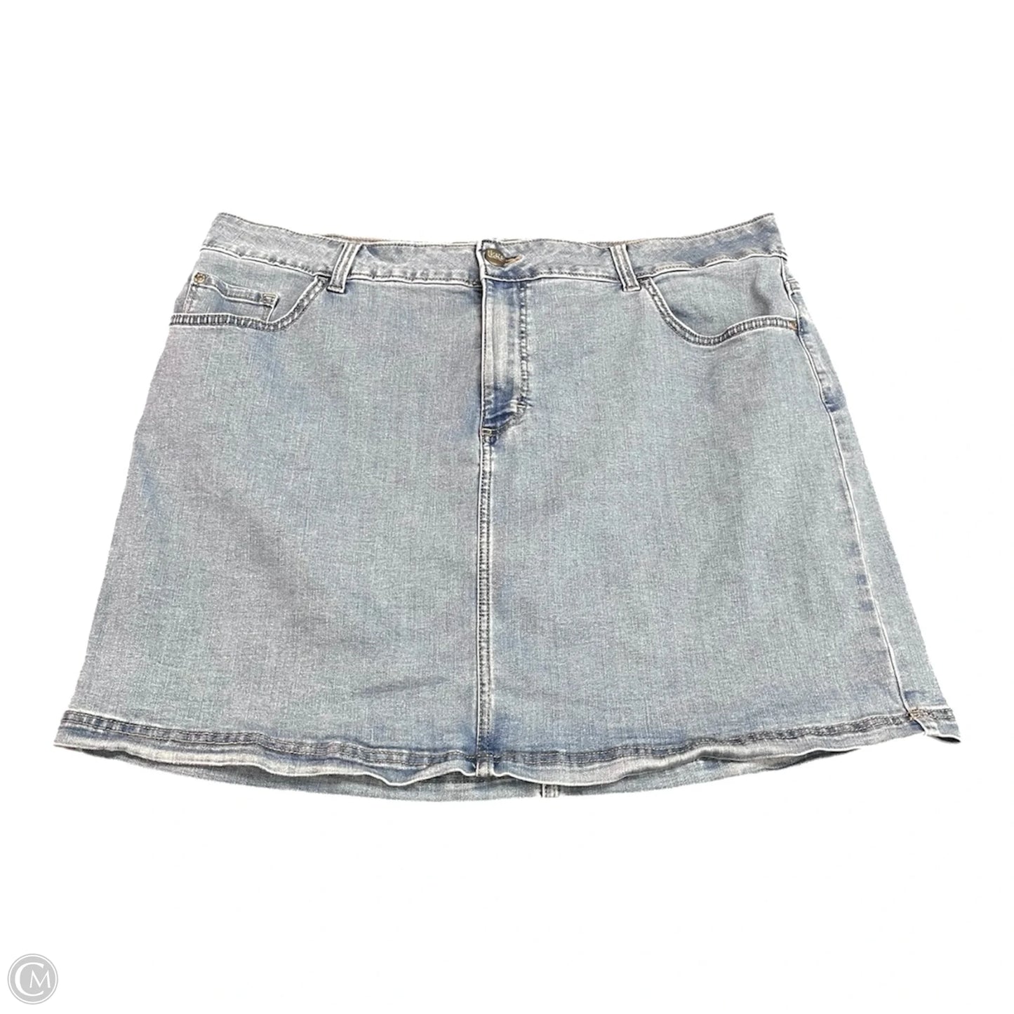 Skirt Mini & Short By Lee In Blue Denim, Size: 20