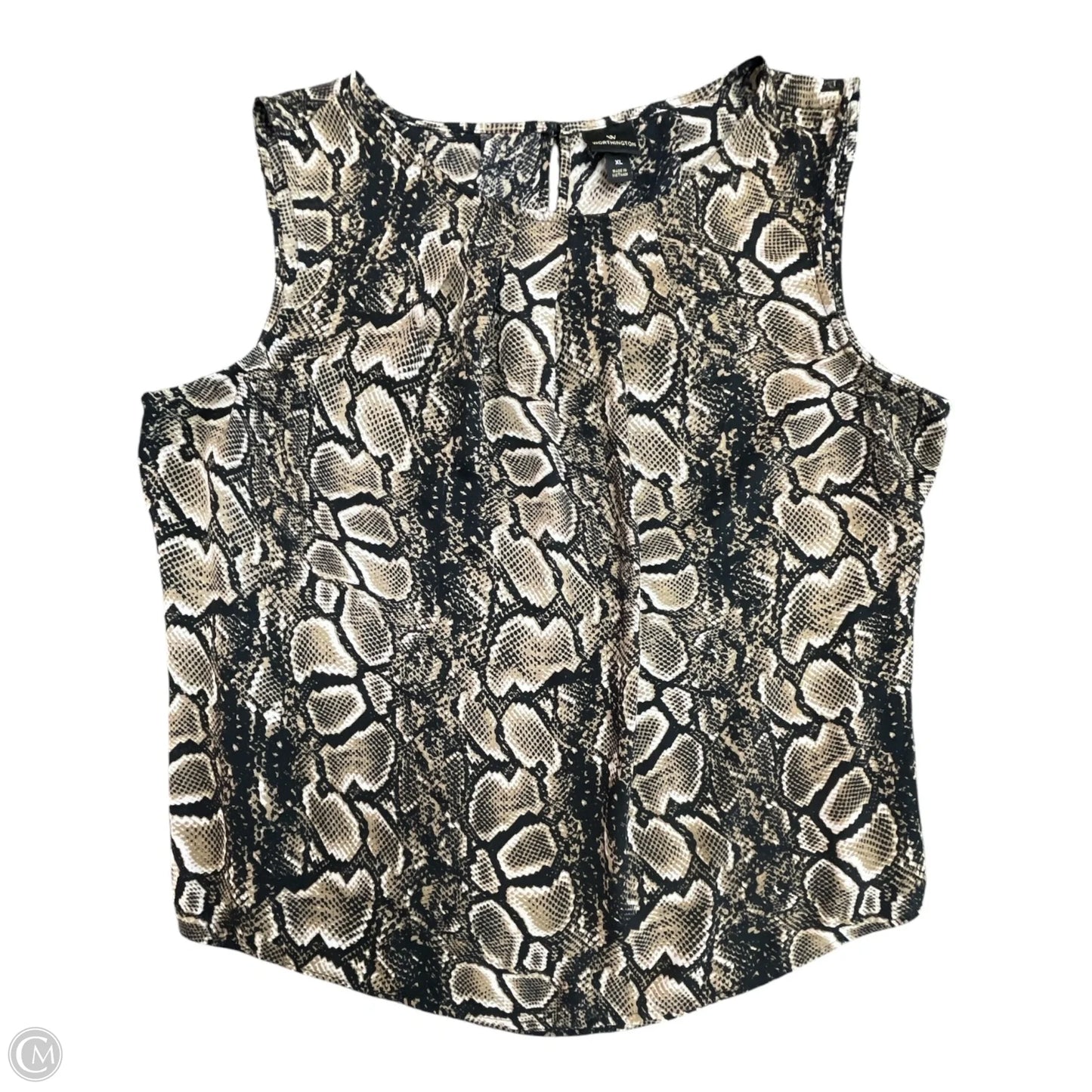 Blouse Sleeveless By Worthington In Animal Print, Size: Xl