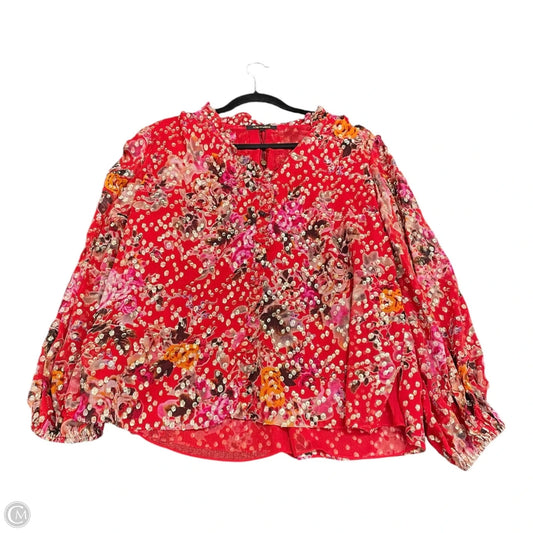 Blouse Long Sleeve By KOBI HALPERIN In Pink & Red, Size: Xl