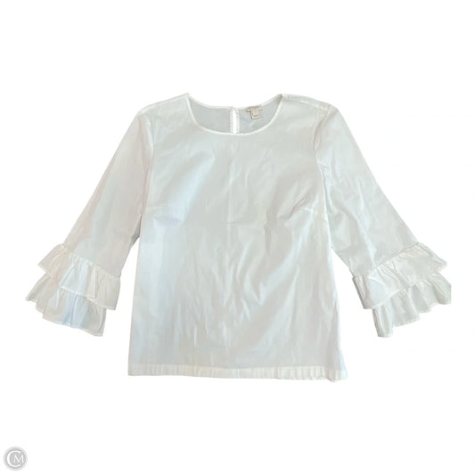 Top 3/4 Sleeve By J. Crew In White, Size: M