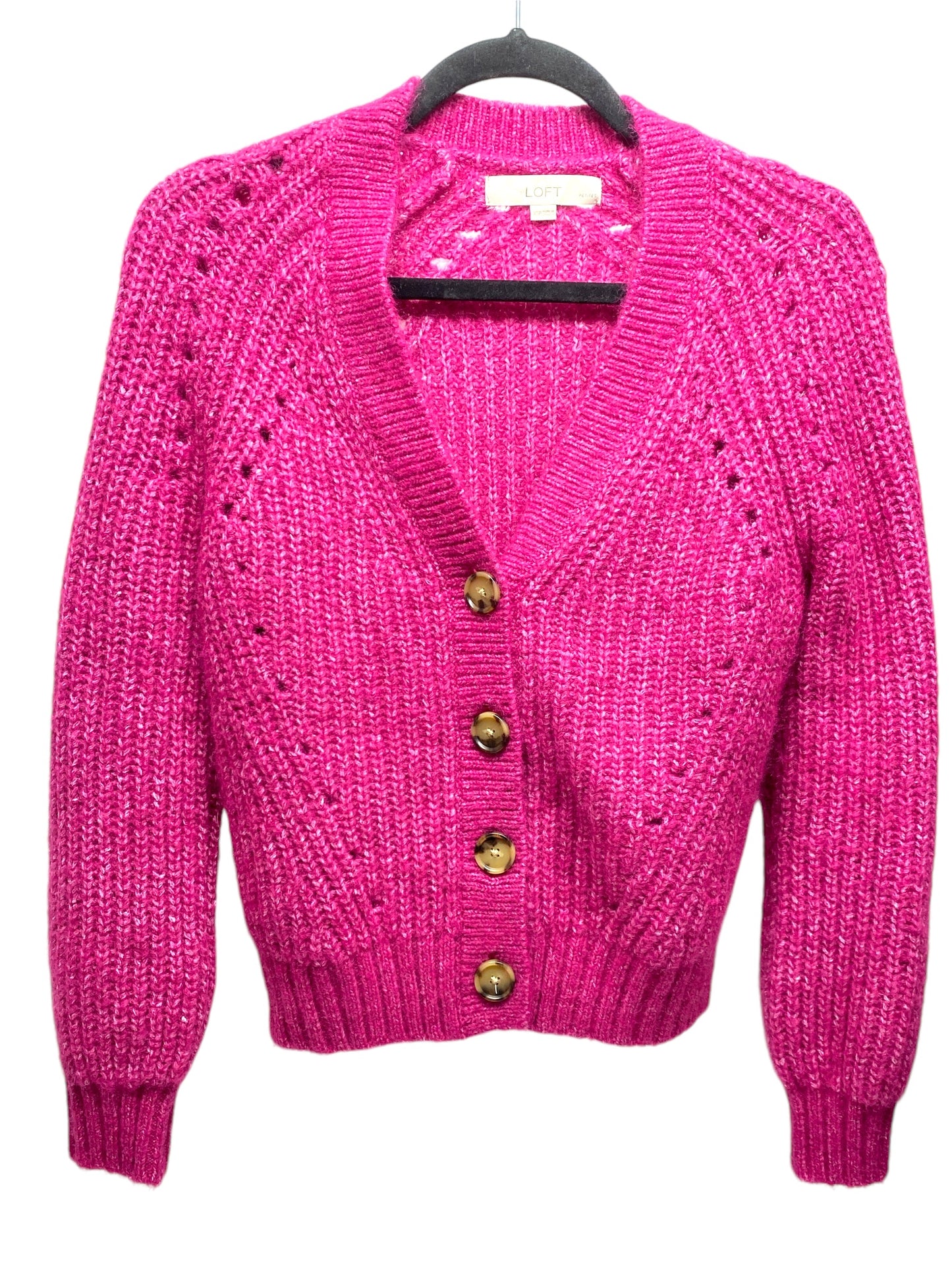 Sweater Cardigan By Loft In Pink, Size: Xs