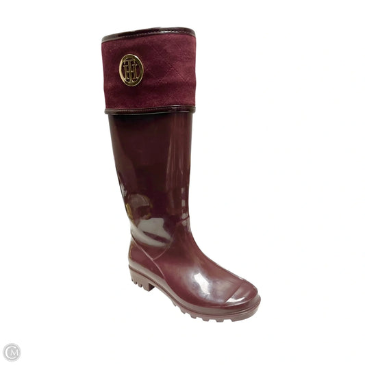 Boots Rain By Tommy Hilfiger In Maroon, Size: 5