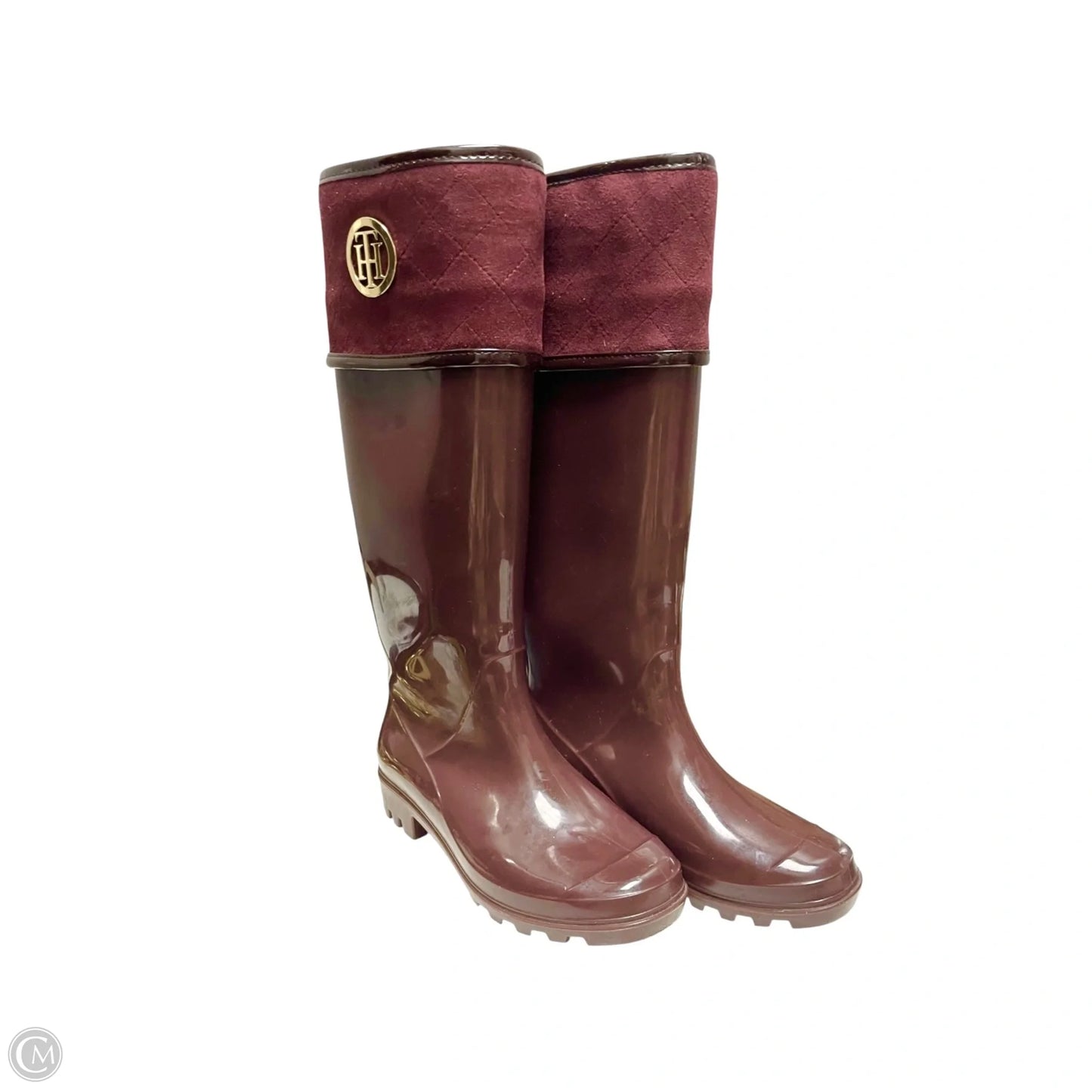 Boots Rain By Tommy Hilfiger In Maroon, Size: 5