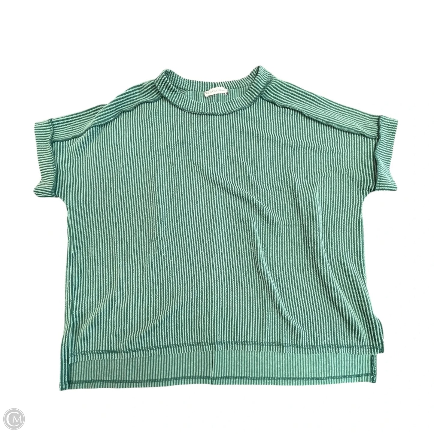 Top Short Sleeve By Zenana In Green, Size: L
