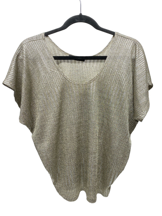 Blouse Short Sleeve By Kim & Cami In Silver, Size: S