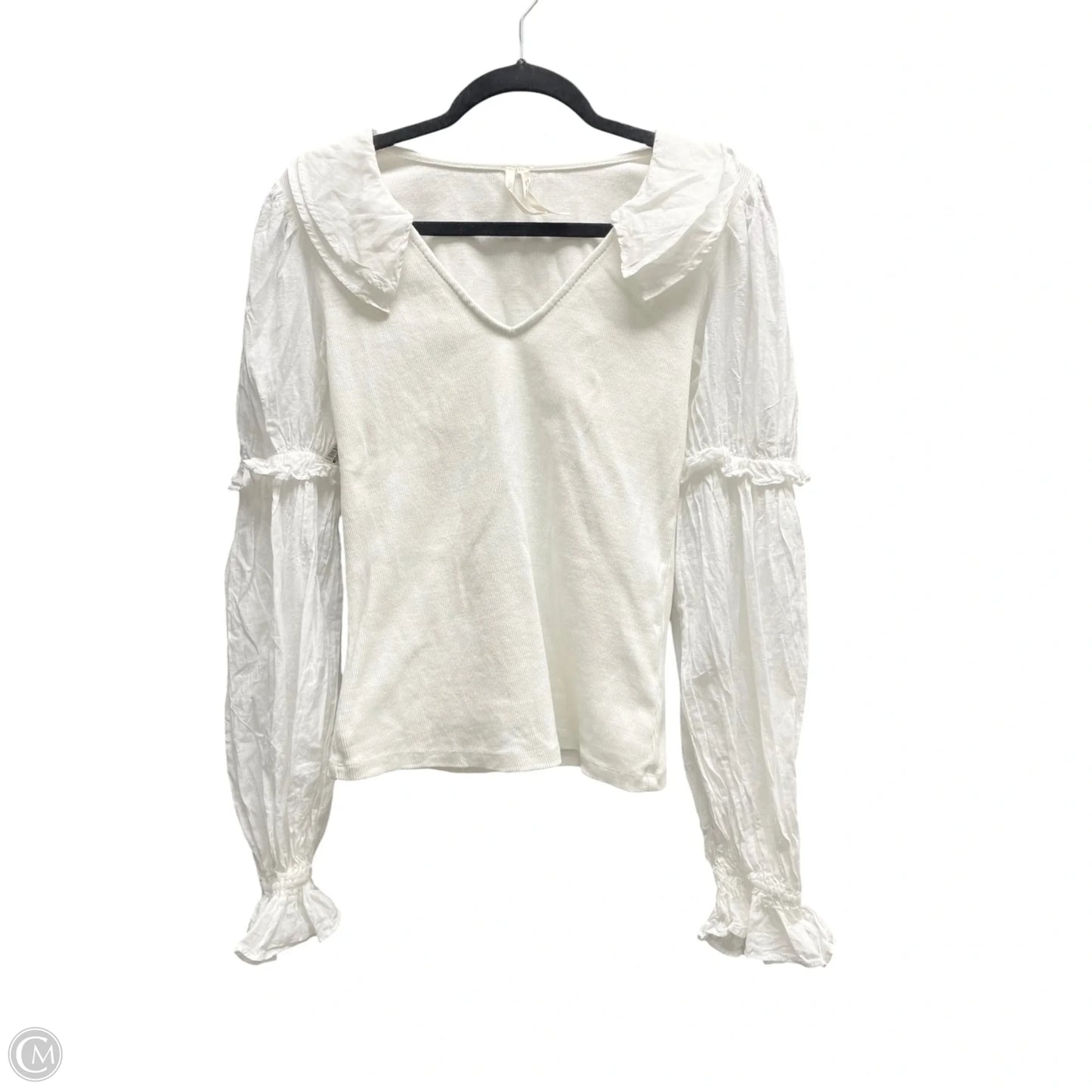 Top Long Sleeve By Anthropologie In White, Size: S