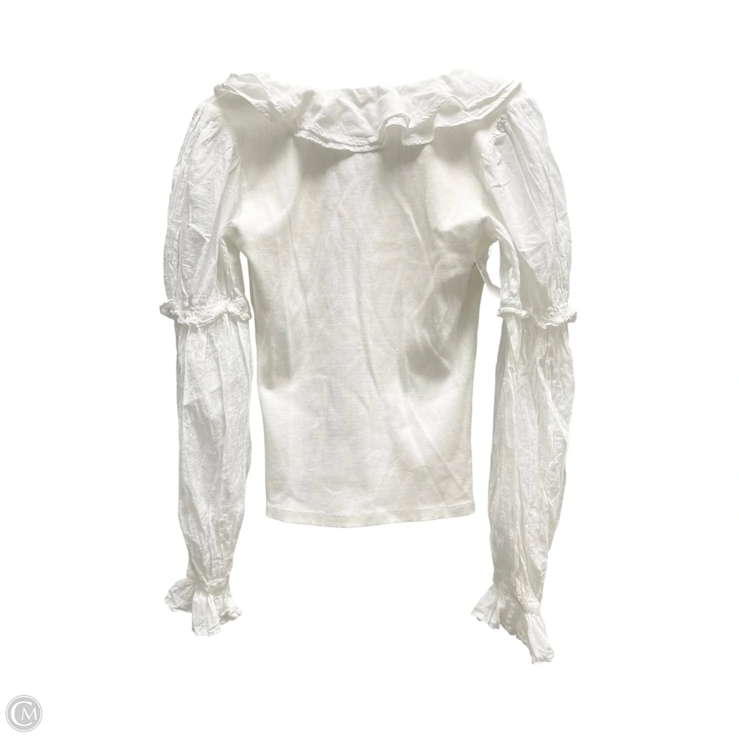 Top Long Sleeve By Anthropologie In White, Size: S