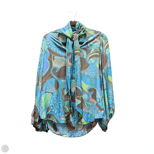 Top Long Sleeve By Chicos In Blue & Green, Size: S