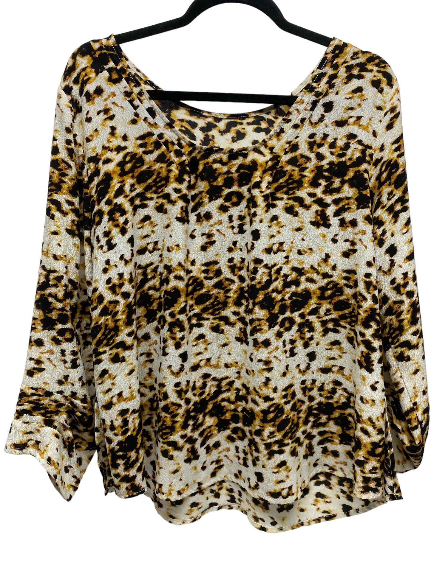 Blouse Long Sleeve By Rose And Olive In Animal Print, Size: M