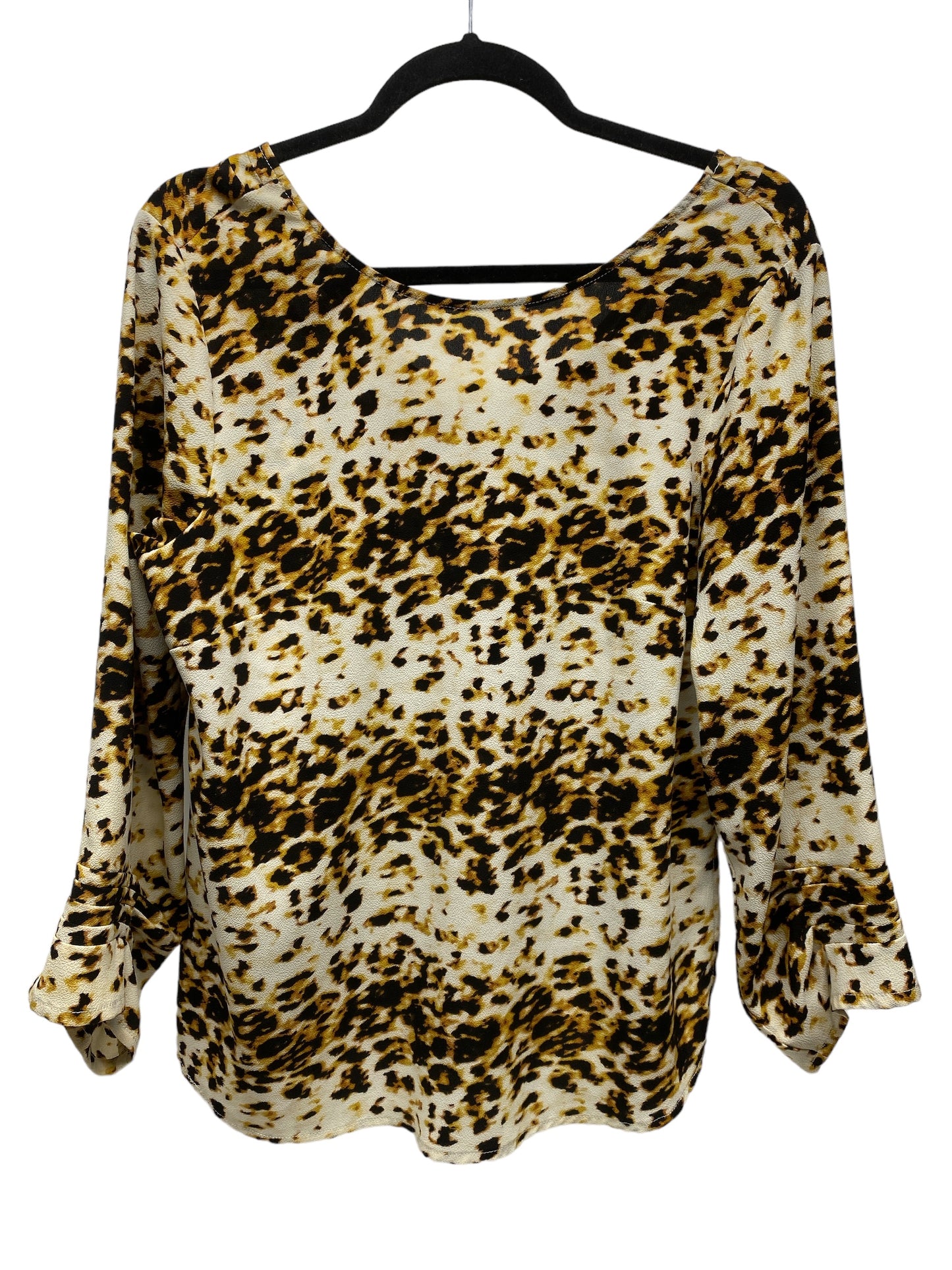 Blouse Long Sleeve By Rose And Olive In Animal Print, Size: M