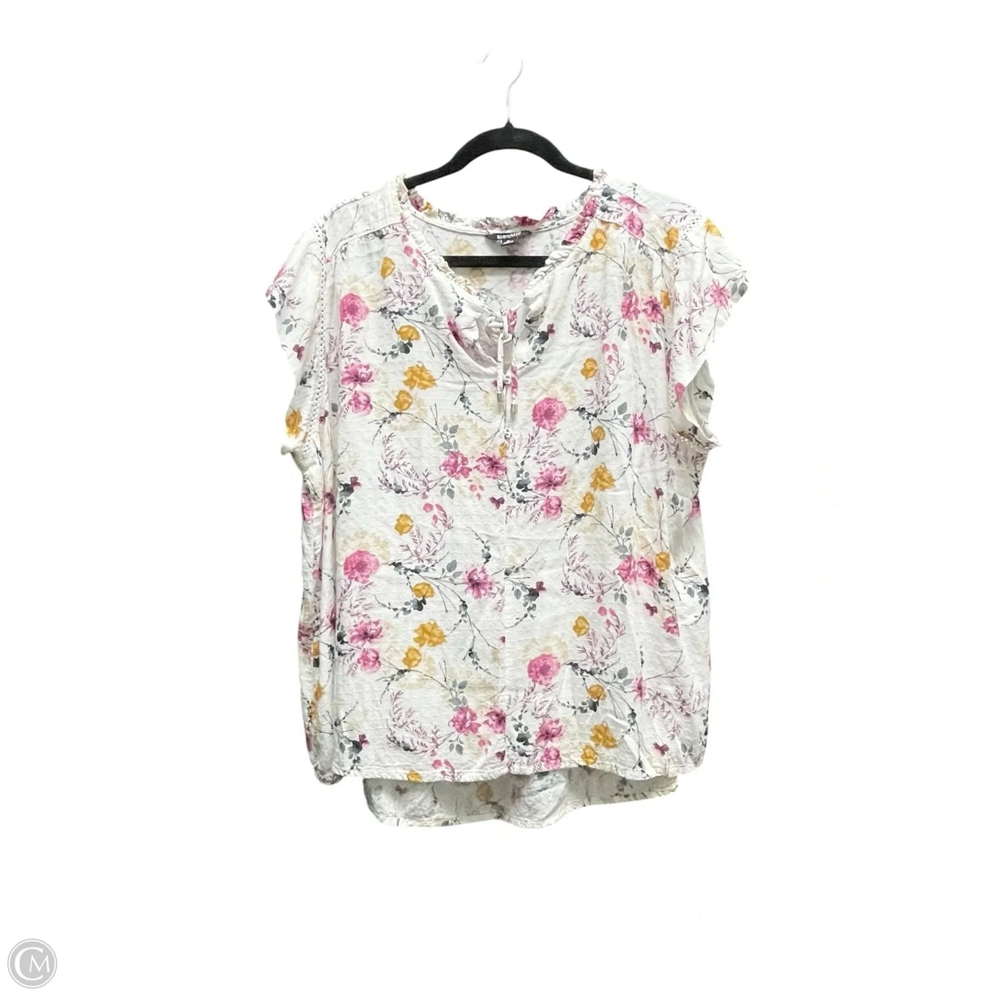 Blouse Short Sleeve By Buffalo David Bitton In Floral Print, Size: Xl