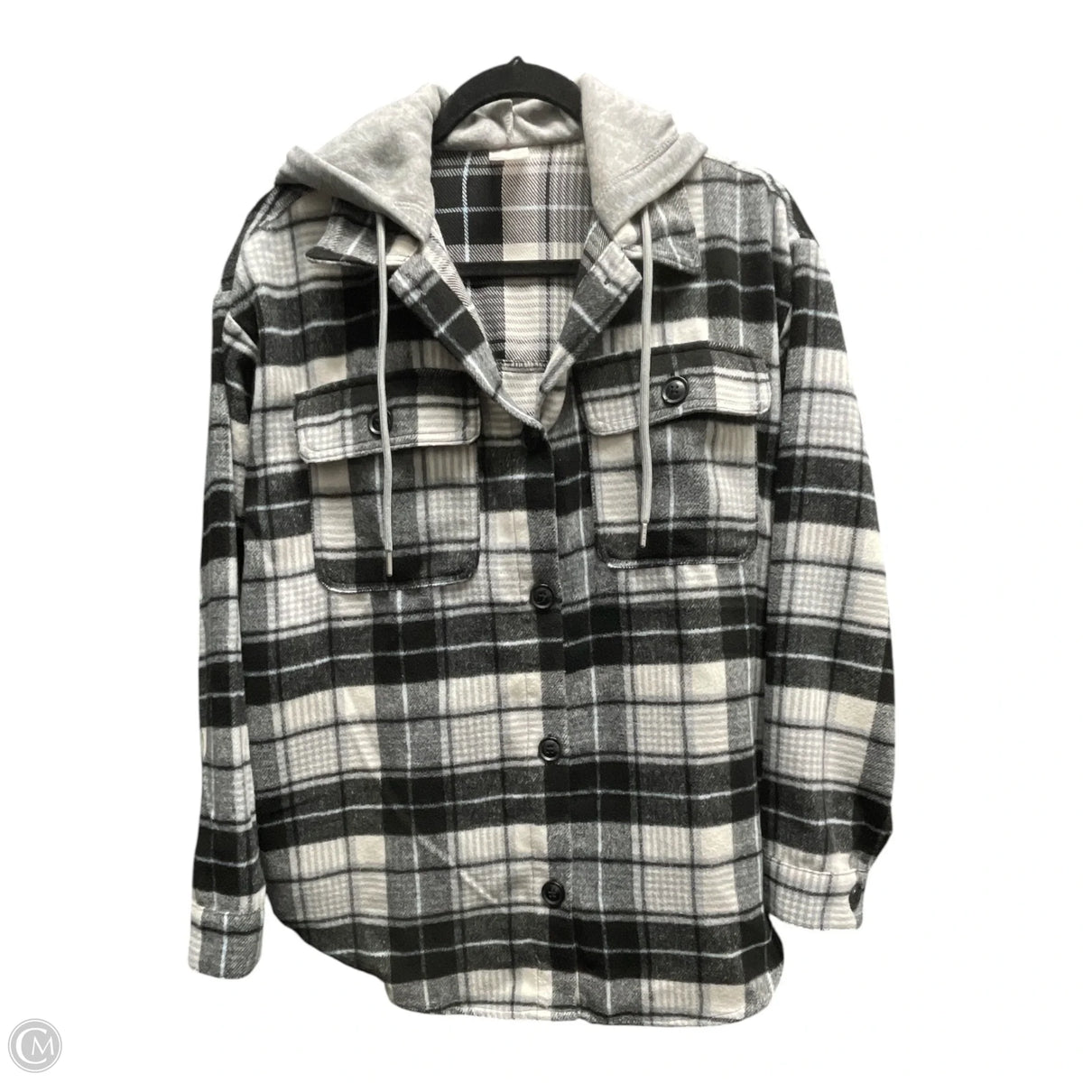 Jacket Shirt By No Boundaries In Plaid Pattern, Size: M