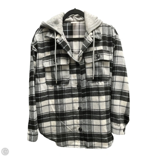 Jacket Shirt By No Boundaries In Plaid Pattern, Size: M