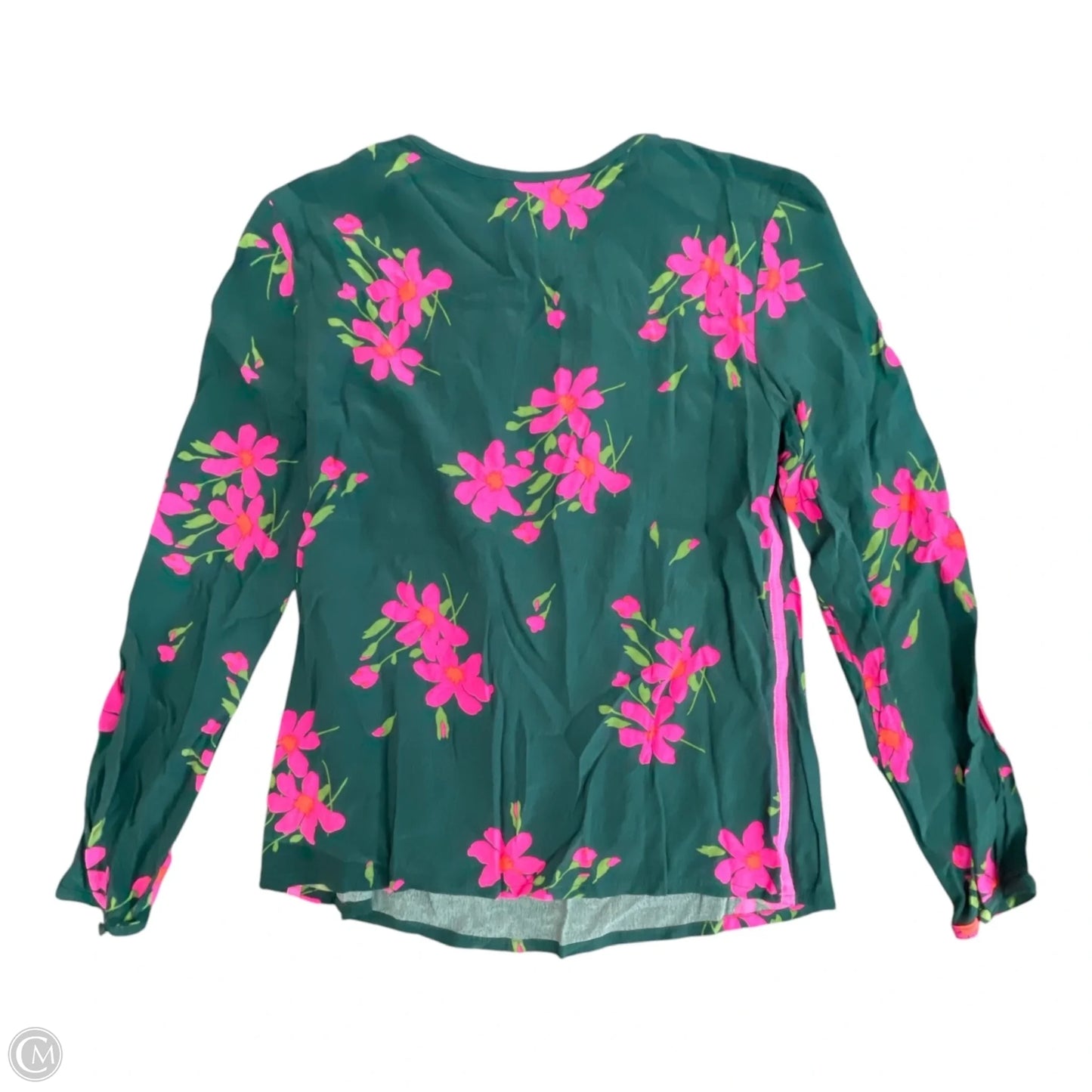 Top Long Sleeve By Boden In Green & Pink, Size: S