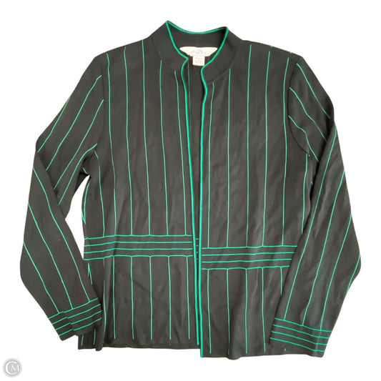 Cardigan By Ming Wang In Black & Green, Size: M