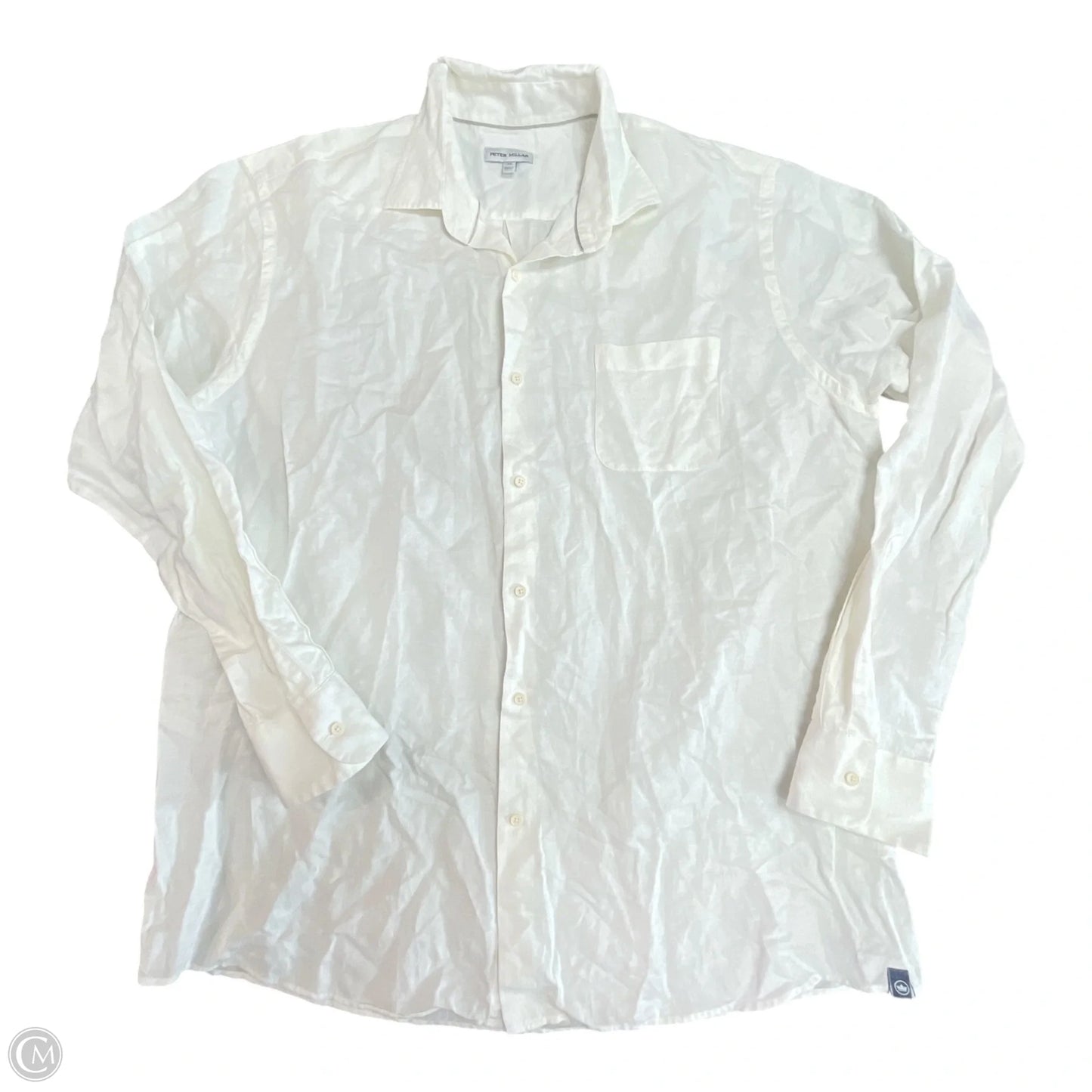 Top Long Sleeve By Peter Millar In White, Size: Xl