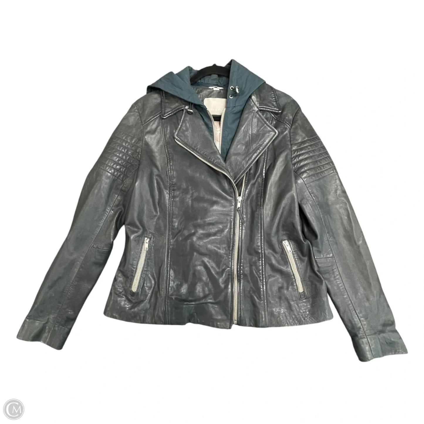 Jacket Leather By Cmb In Grey, Size: Xl