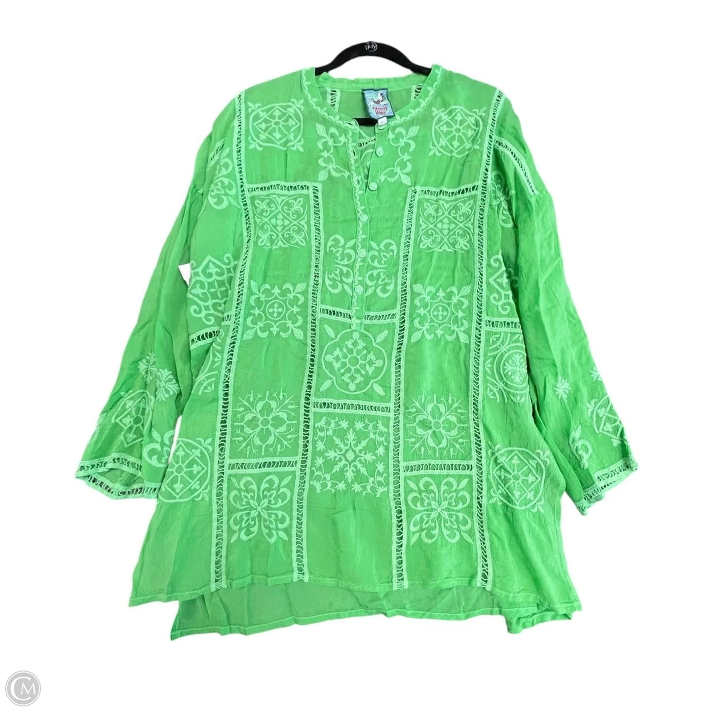 Tunic Designer By Johnny Was In Green, Size: L