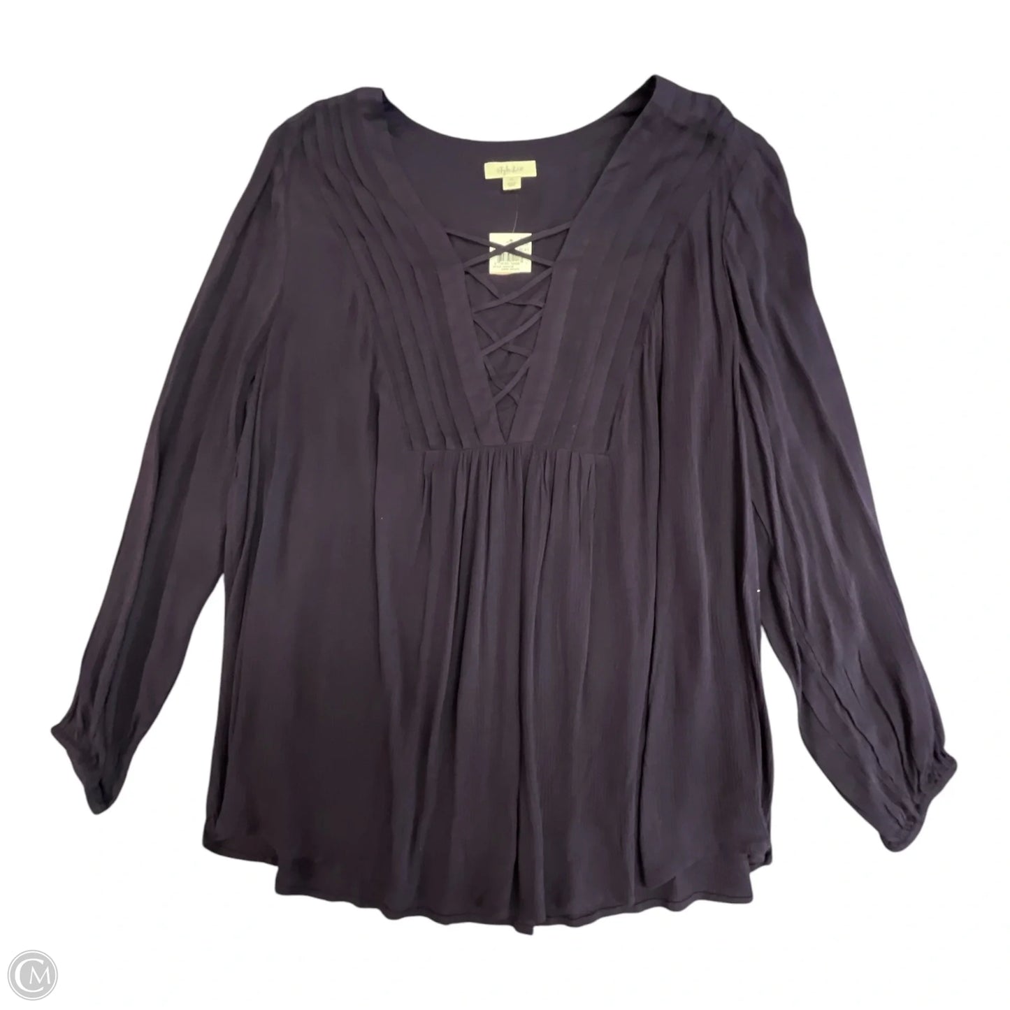 Top Long Sleeve By Style And Company In Purple, Size: 2x