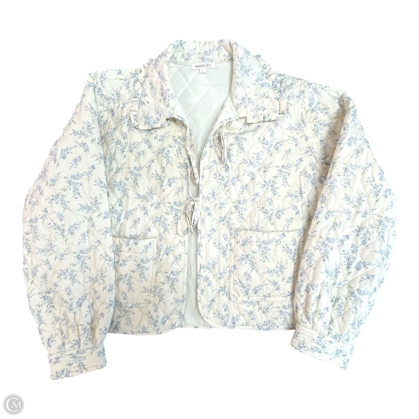 Jacket Puffer & Quilted By Wishlist In Floral Print, Size: L