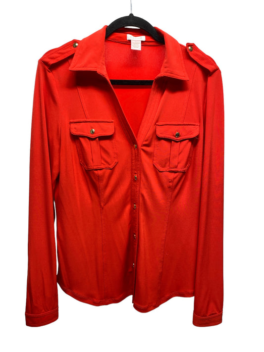 Top Long Sleeve By Cache In Red, Size: M