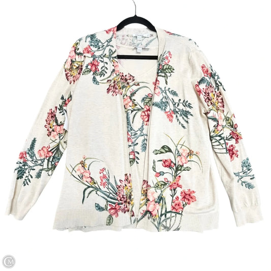 Sweater 2pc By Chicos In Floral Print, Size: L