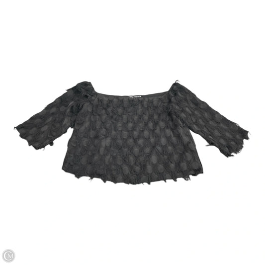 Top 3/4 Sleeve By Zara In Black, Size: M