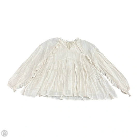 Top Long Sleeve By Entro In Cream, Size: M