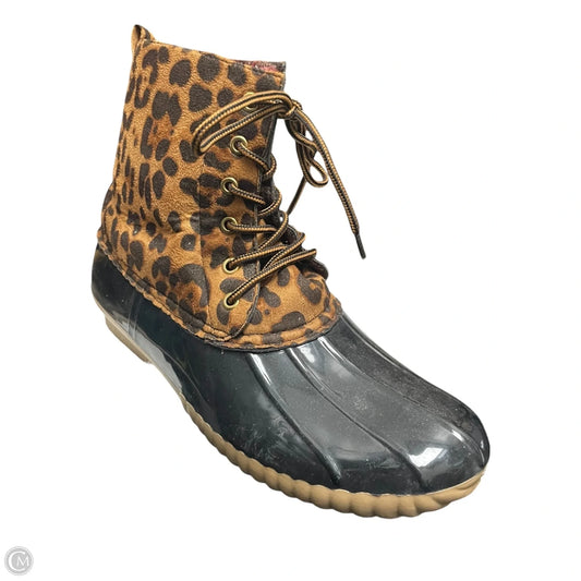 Boots Rain By Yoki In Animal Print, Size: 11