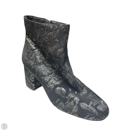 Boots Ankle Heels By Jessica Simpson In Black & Silver, Size: 8.5