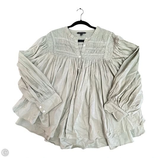 Blouse 3/4 Sleeve By Banana Republic In Green, Size: L