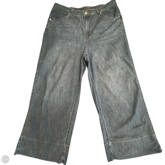 Jeans Cropped By Chicos In Blue Denim, Size: L