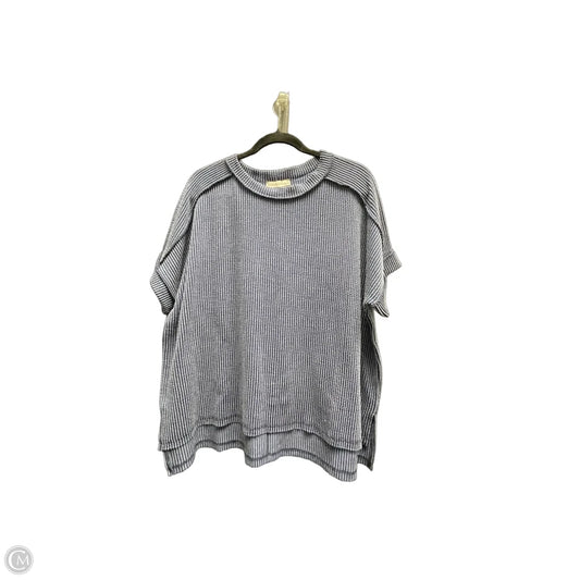Top Short Sleeve By Zenana In Blue, Size: L